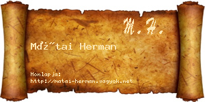 Mátai Herman névjegykártya